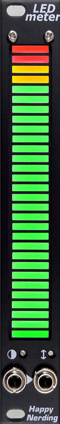 LED Meter (Green Color with Yellow-Red Peak Segments; Black)