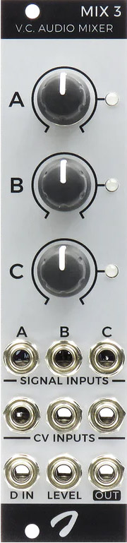 Mix 3: 3+1 Channel Voltage Controlled Audio Mixer